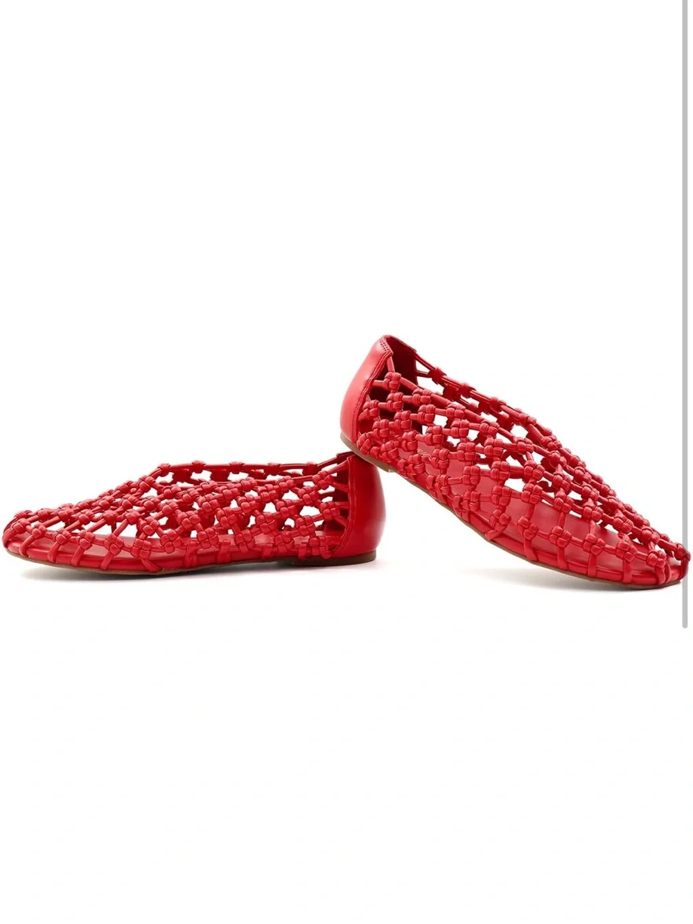 Mesh Ballet Flats for Women Faux Leather Mary Jane Shoes with Round Toe and Flat